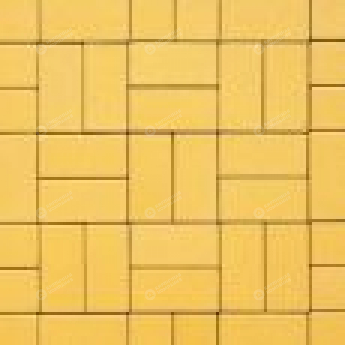 Тротуарная плитка ЛаЛиния  2П.4 желтая гладкая