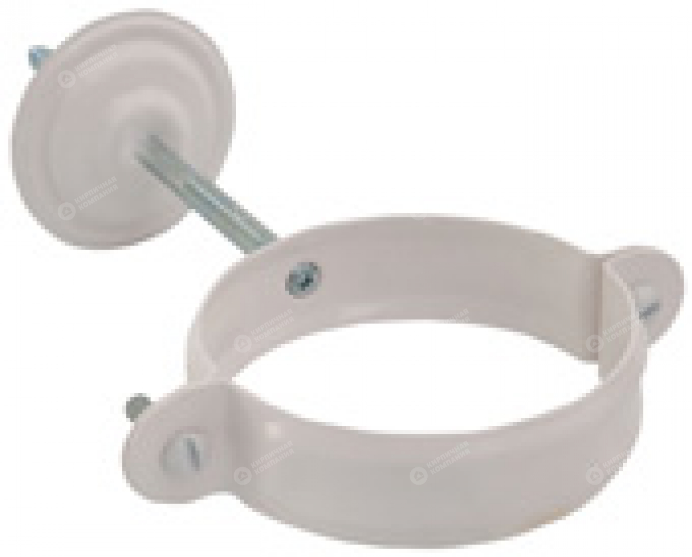 Хомут с комплектом крепления трубы белый AQUASYSTEM