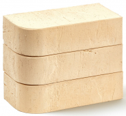 Кирпич облицовочный полнотелый радиусный Санторини Белый R60 гладкий 